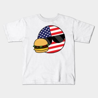 americaball and food chibi Kids T-Shirt